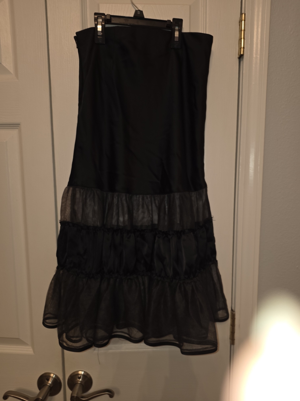 Urban Outfitters Black Tiered Mesh Midi Skirt